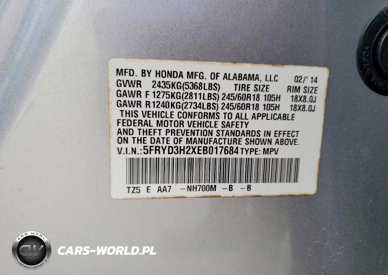 2014 Acura Mdx VIN:5FRYD3H2XEB017684 - 14