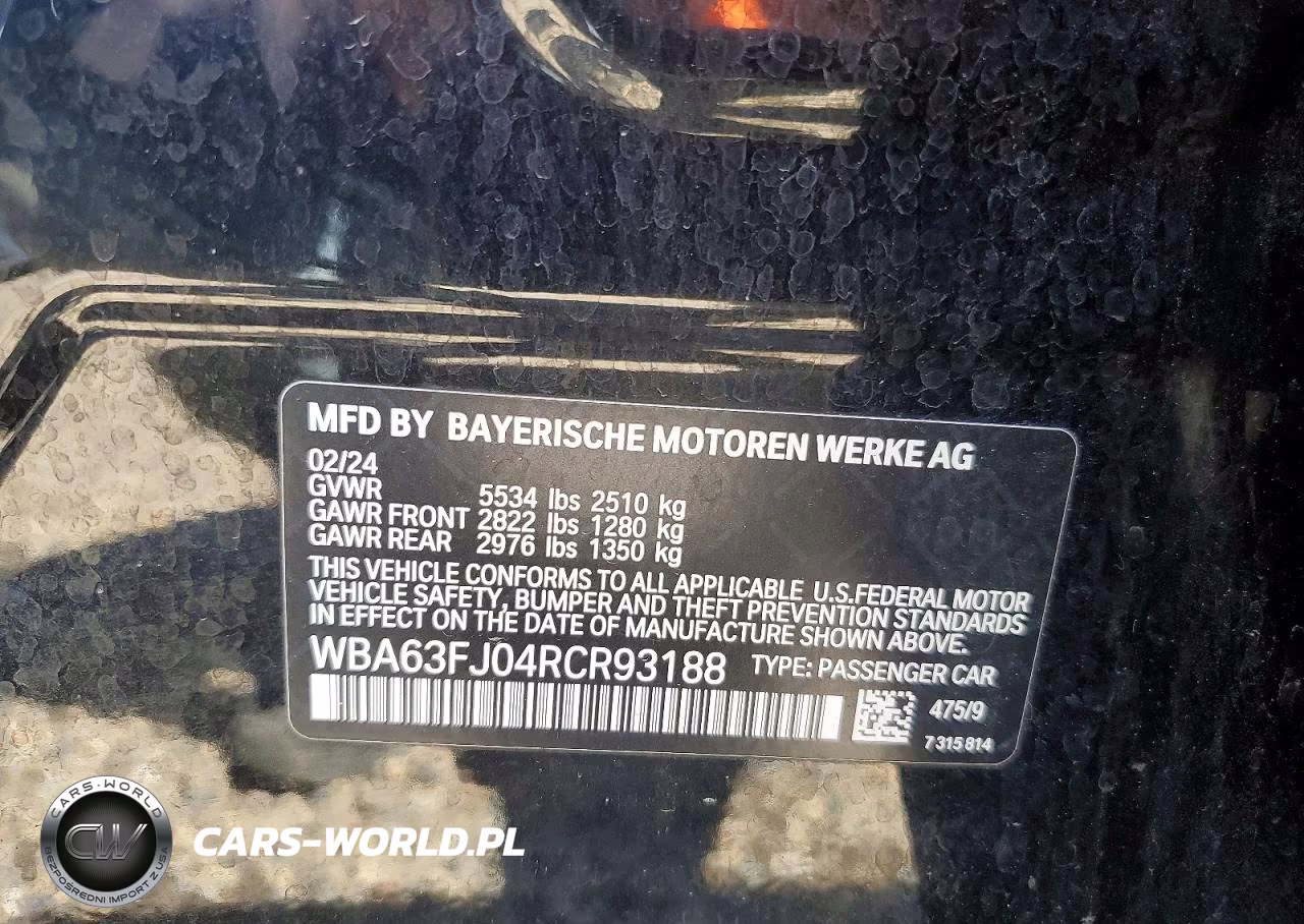 2024 BMW 540 Xi VIN:WBA63FJ04RCR93188 - 12