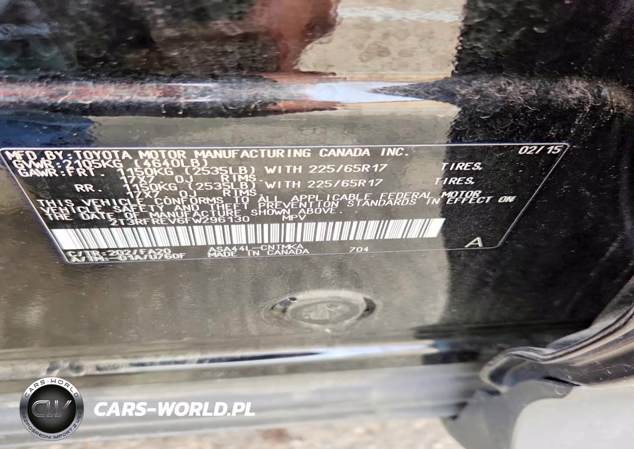 2015 Toyota Rav4 Xle VIN:2T3RFREV6FW296130 - 13