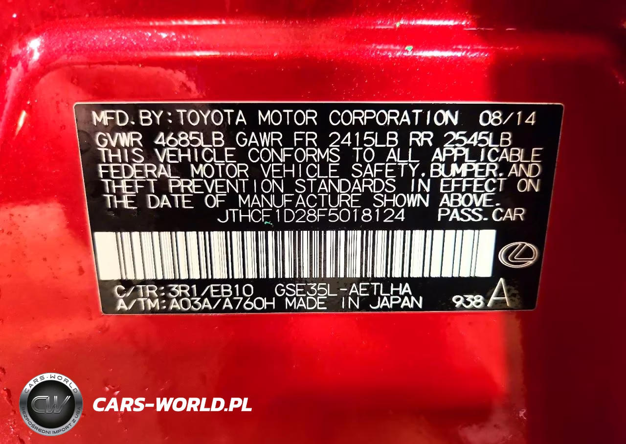 2015 Lexus Is 250 VIN:JTHCF1D28F5018124 - 12