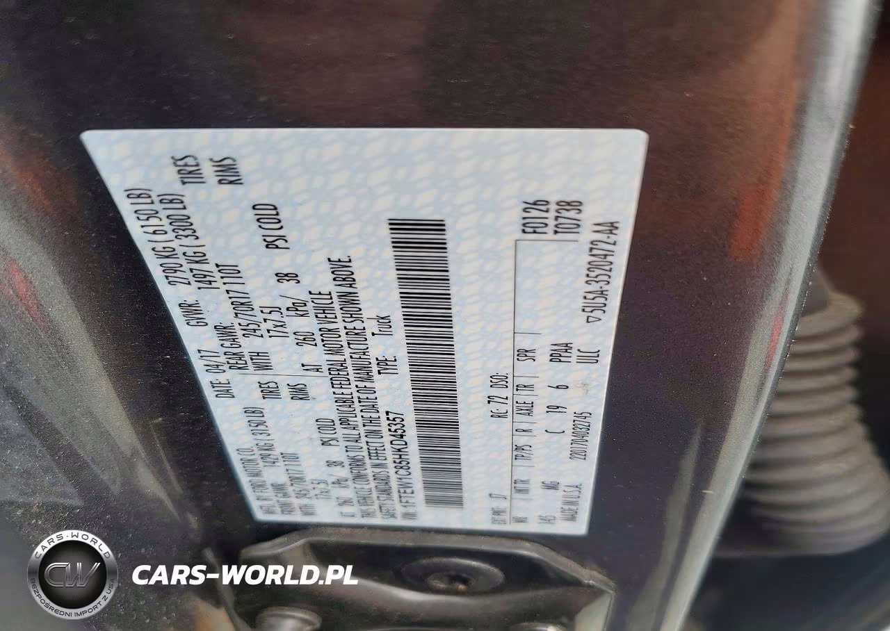 2017 Ford F150 Supercrew VIN:1FTEW1C85HKD45357 - 12
