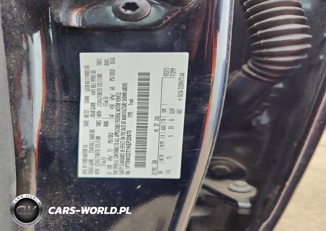 2022 Ford F350 Super Duty VIN:1FT8W3DT1NEF20970 - 12