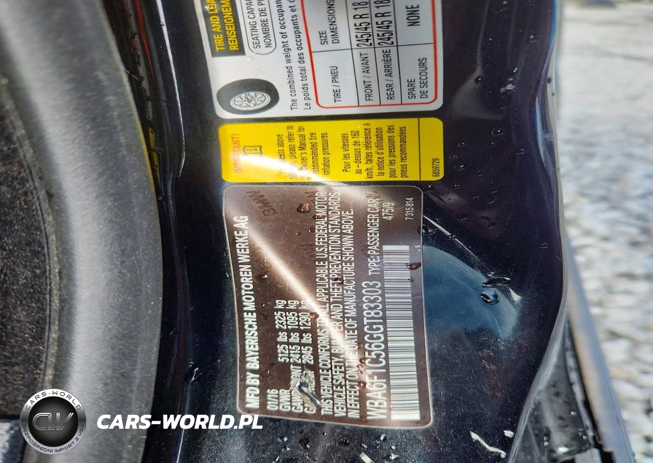 2016 BMW 640 I VIN:WBA6F1C56GGT83303 - 12