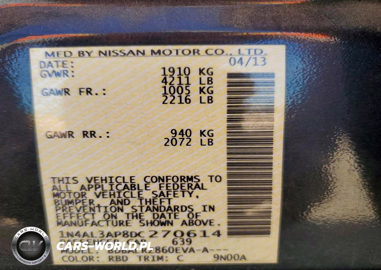 2013 Nissan Altima 2.5 VIN:1N4AL3AP8DC270614 - 13