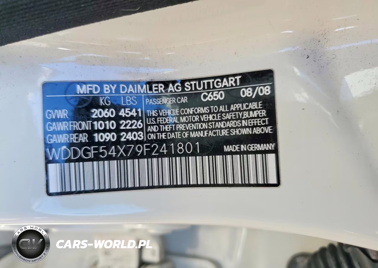 2009 Mercedes-Benz C 300 VIN:WDDGF54X79F241801 - 12