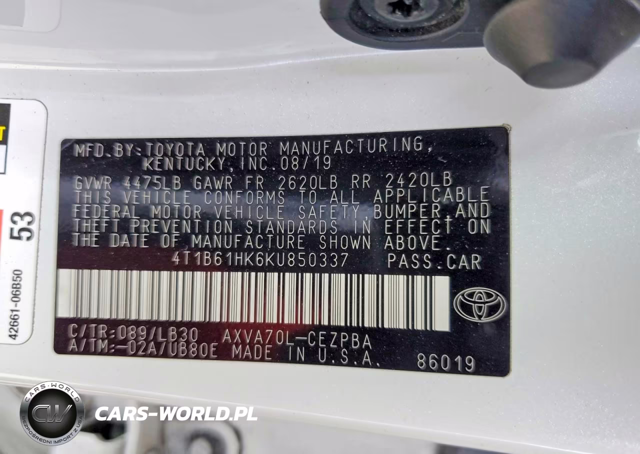 2019 Toyota Camry Xse VIN:4T1B61HK6KU850337 - 12