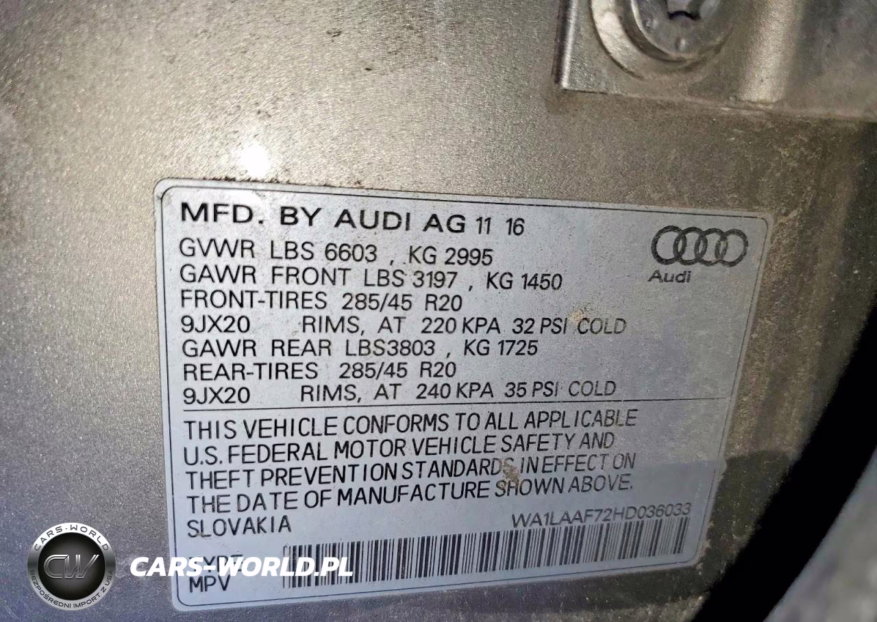 2017 Audi Q7 Premium Plus VIN:WA1LAAF72HD036033 - 13