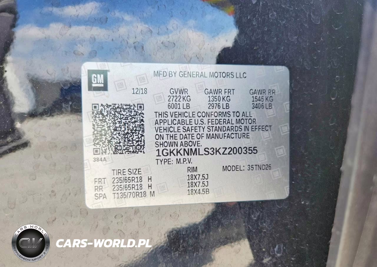 2019 GMC Acadia Slt 1 VIN:1GKKNMLS3KZ200355 - 13