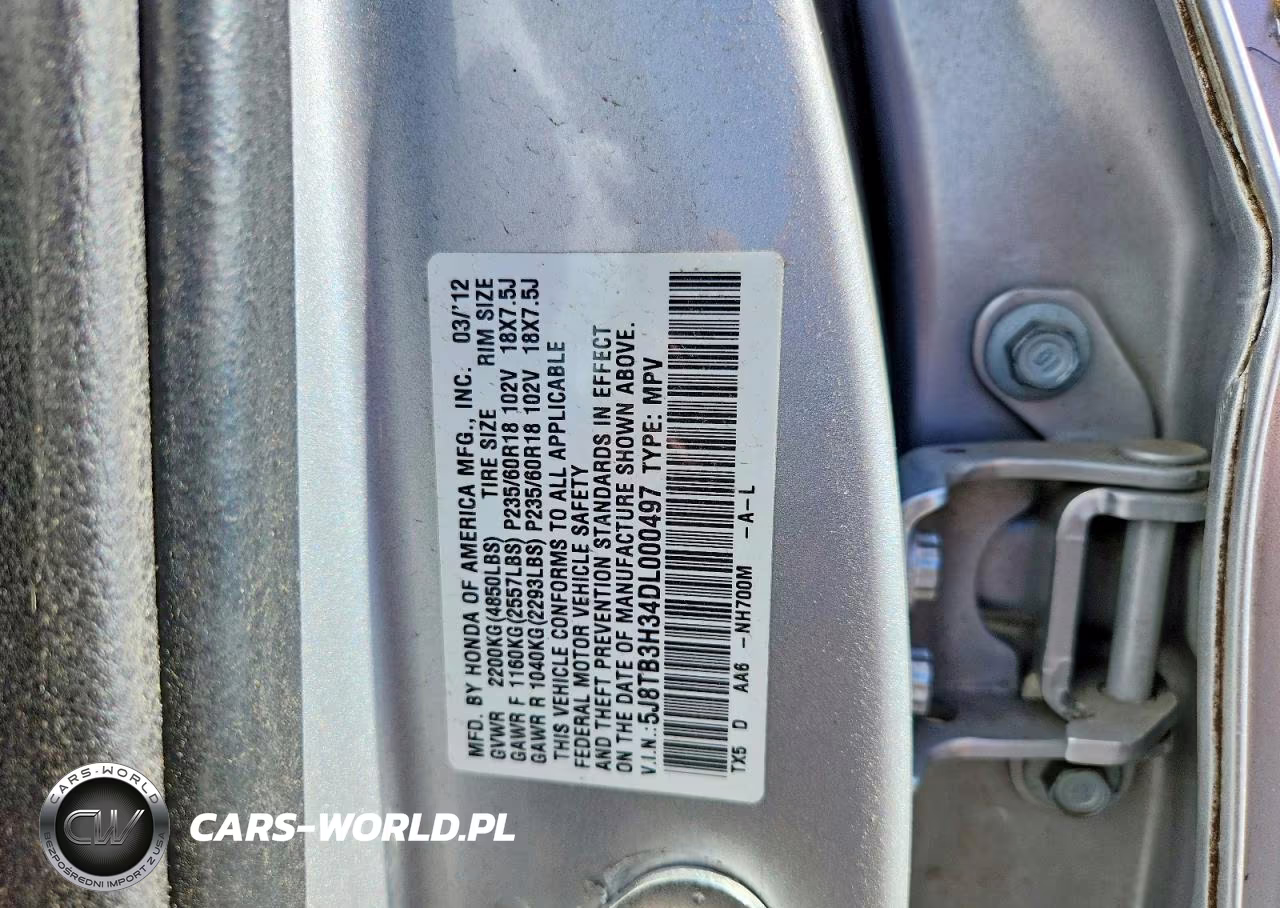 2013 Acura Rdx VIN:5J8TB3H34DL000497 - 13