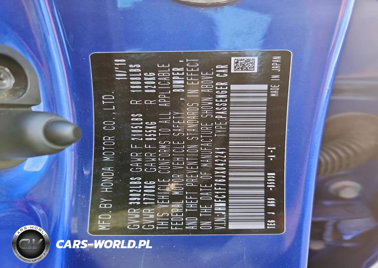 2018 Honda Civic Exl VIN:JHMFC1F76JX042241 - 12