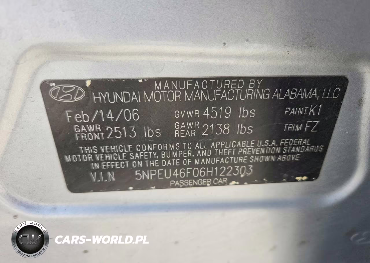 2006 Hyundai Sonata Gls V6 VIN:5NPEU46F06H122303 - 12