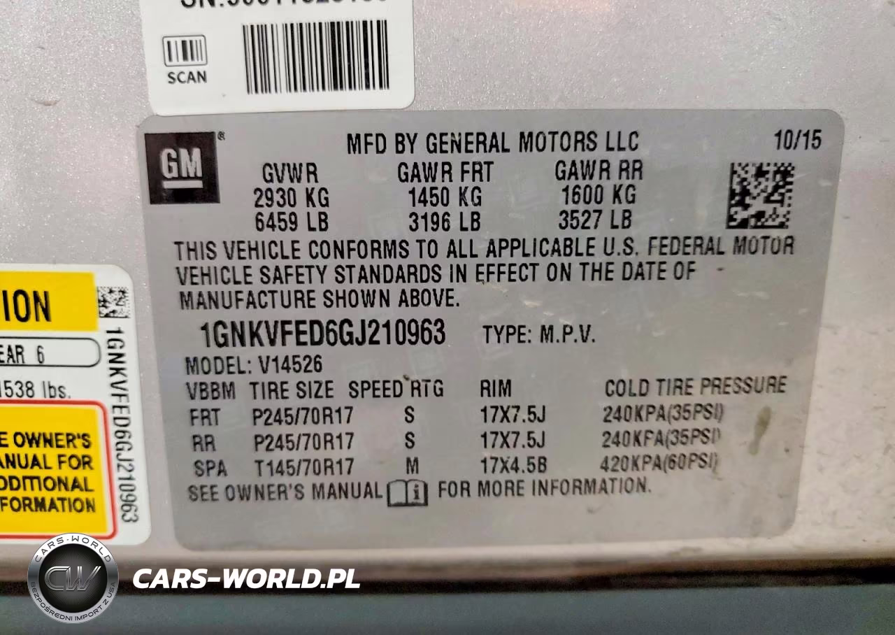 2016 Chevrolet Traverse Ls VIN:1GNKVFED6GJ210963 - 13