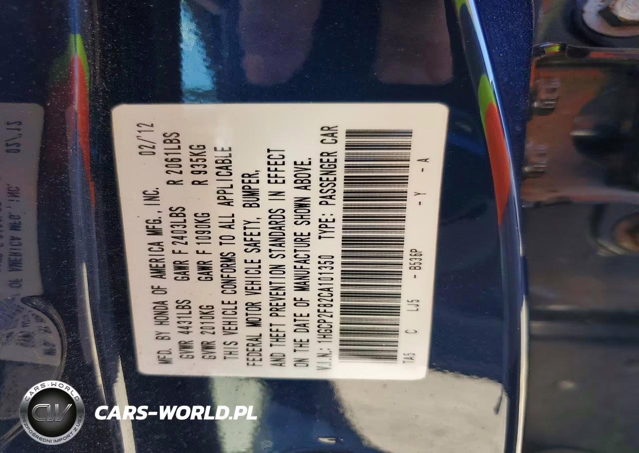 2012 Honda Accord Exl VIN:1HGCP2F82CA101350 - 13