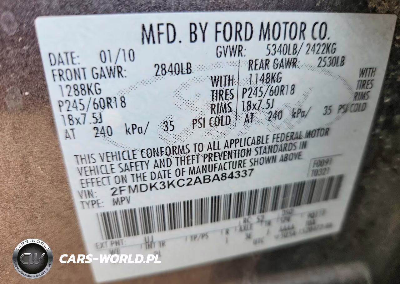 2010 Ford Edge Limited VIN:2FMDK3KC2ABA84337 - 12