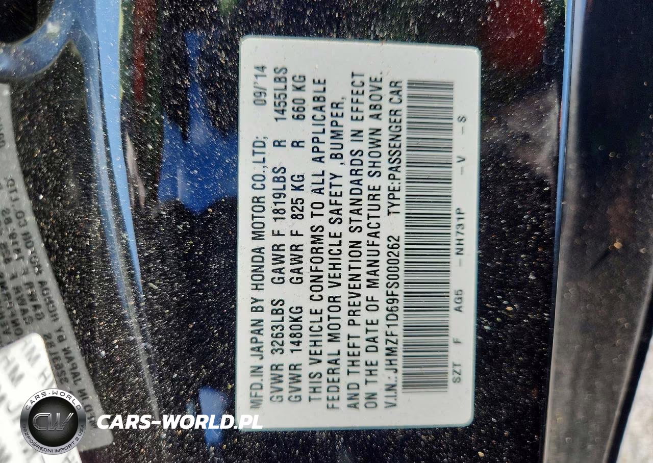 2015 Honda Cr-Z Ex VIN:JHMZF1D69FS000262 - 12