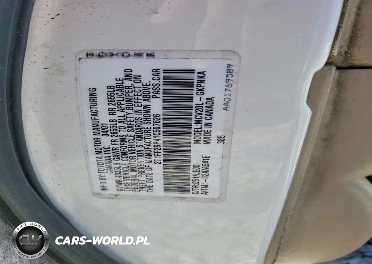 2001 Toyota Camry Solara Sle V6 VIN:2T1FF28P41C507626 - 12