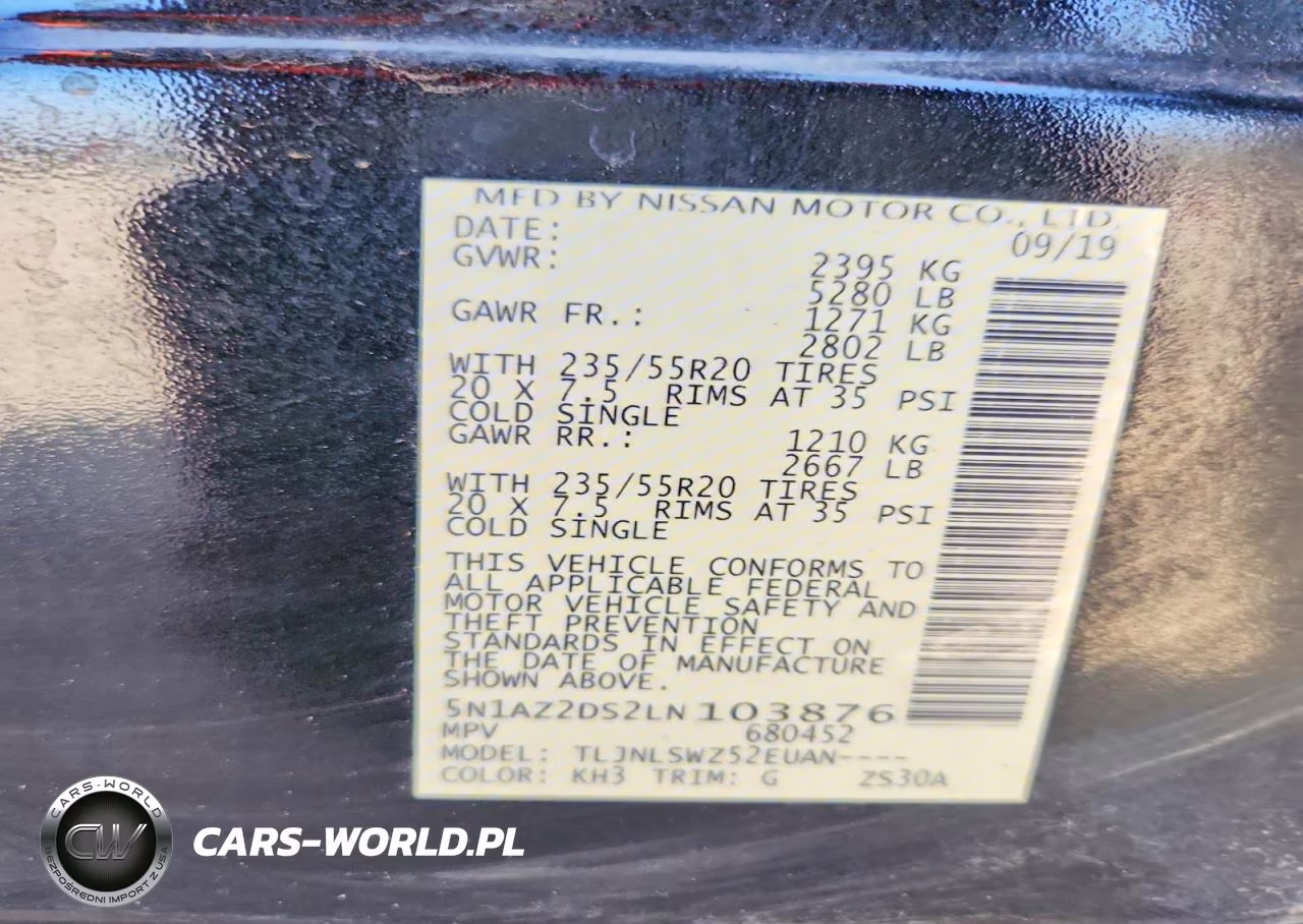 2020 Nissan Murano Platinum VIN:5N1AZ2DS2LN103876 - 13