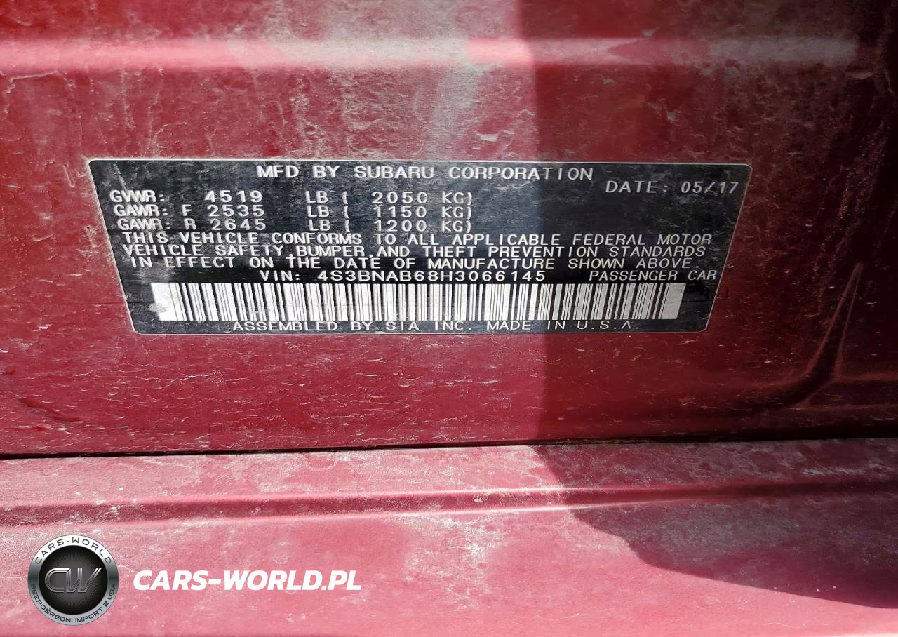 2017 Subaru Legacy 2.5I VIN:4S3BNAB68H3066145 - 12