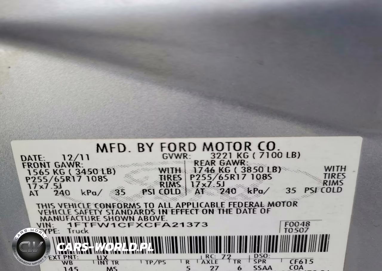 2012 Ford F150 Supercrew VIN:1FTFW1CFXCFA21373 - 12