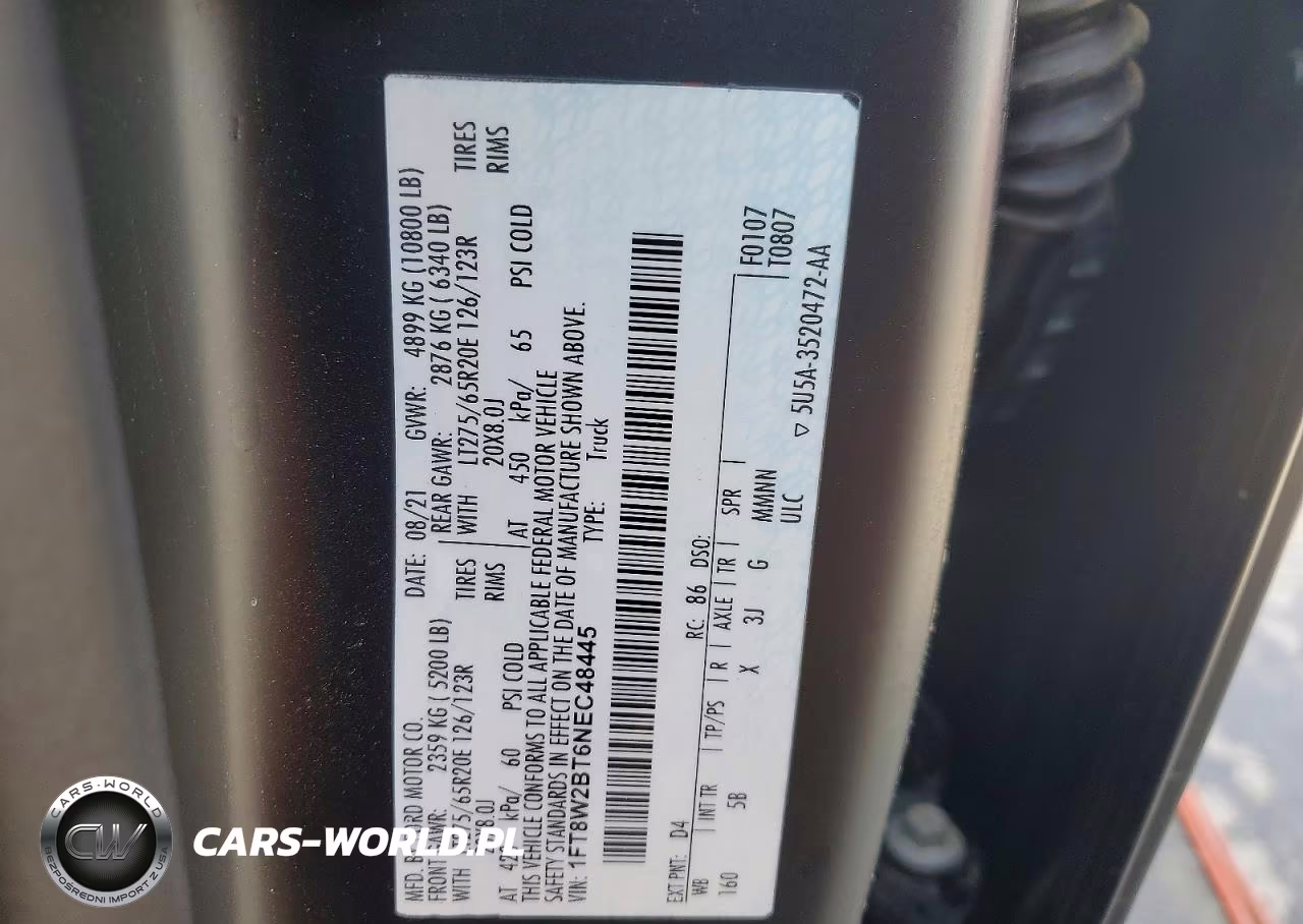 2022 Ford F250 Super Duty VIN:1FT8W2BT6NEC48445 - 13