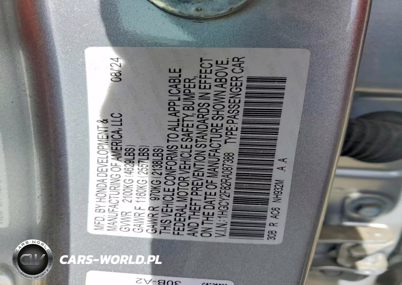 2024 Honda Accord Touring Hybrid VIN:1HGCY2F82RA087388 - 12