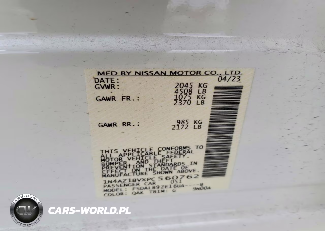 2023 Nissan Leaf S VIN:1N4AZ1BVXPC560762 - 12