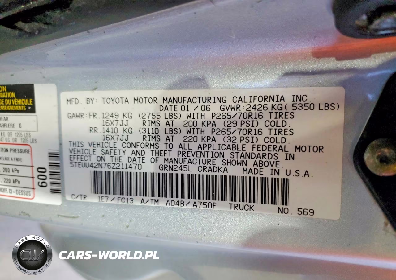 2006 Toyota Tacoma Access Cab VIN:5TEUU42N76Z211470 - 12