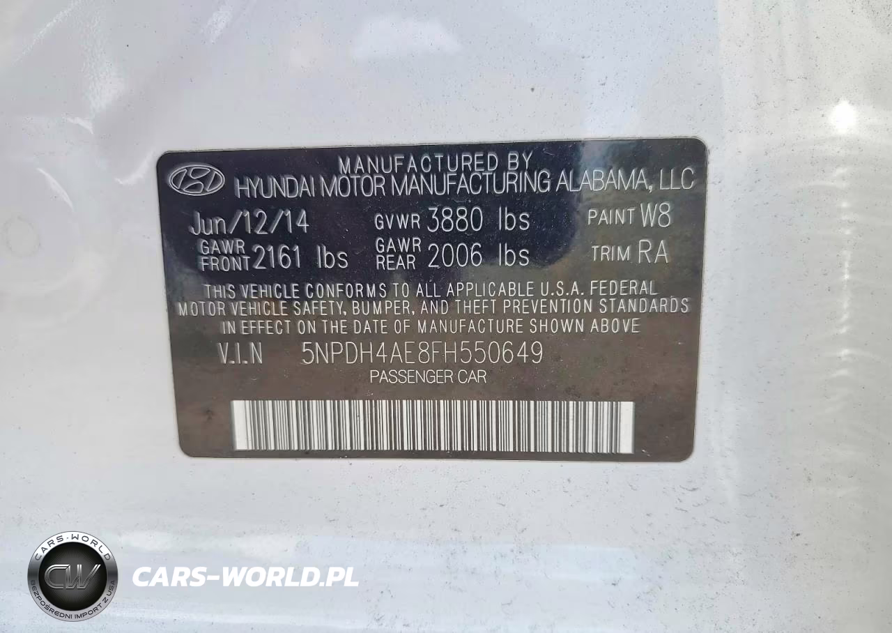 2015 Hyundai Elantra Se VIN:5NPDH4AE8FH550649 - 12