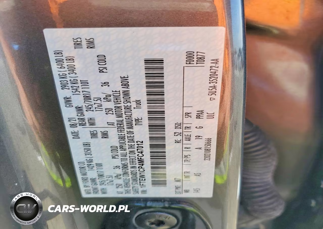 2021 Ford F150 Supercrew VIN:1FTEW1CP4MFC47012 - 12