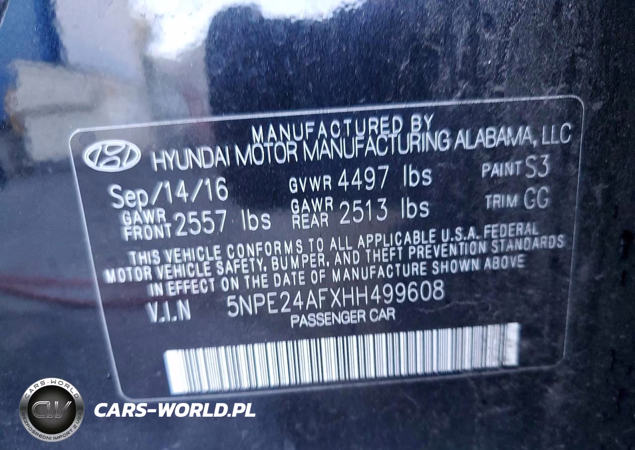 2017 Hyundai Sonata Base VIN:5NPE24AFXHH499608 - 12