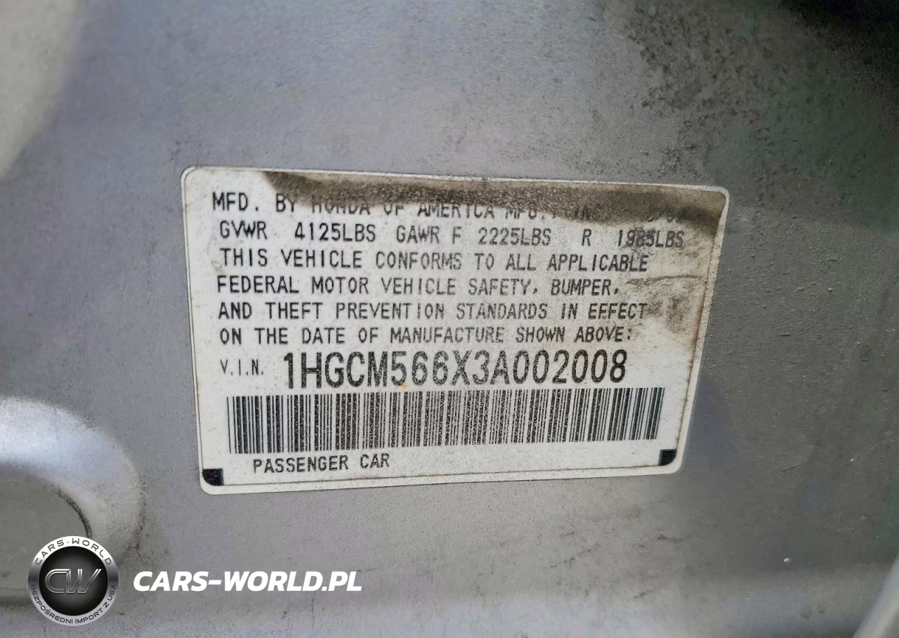 2003 Honda Accord Ex VIN:1HGCM566X3A002008 - 13