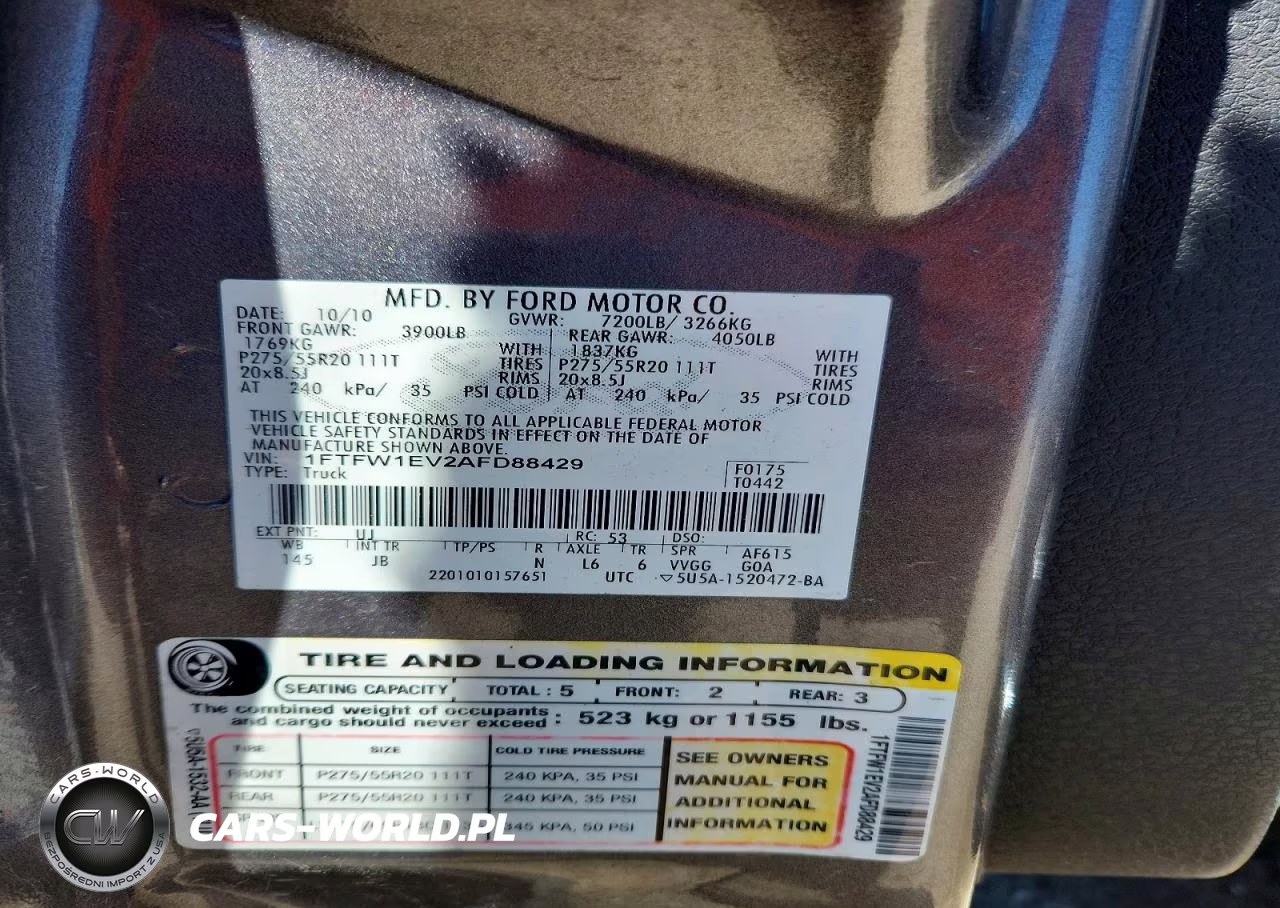 2010 Ford F150 Supercrew VIN:1FTFW1EV2AFD88429 - 12