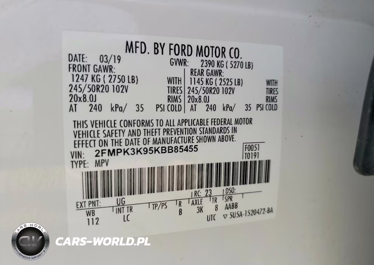 2019 Ford Edge Titanium VIN:2FMPK3K95KBB85455 - 13