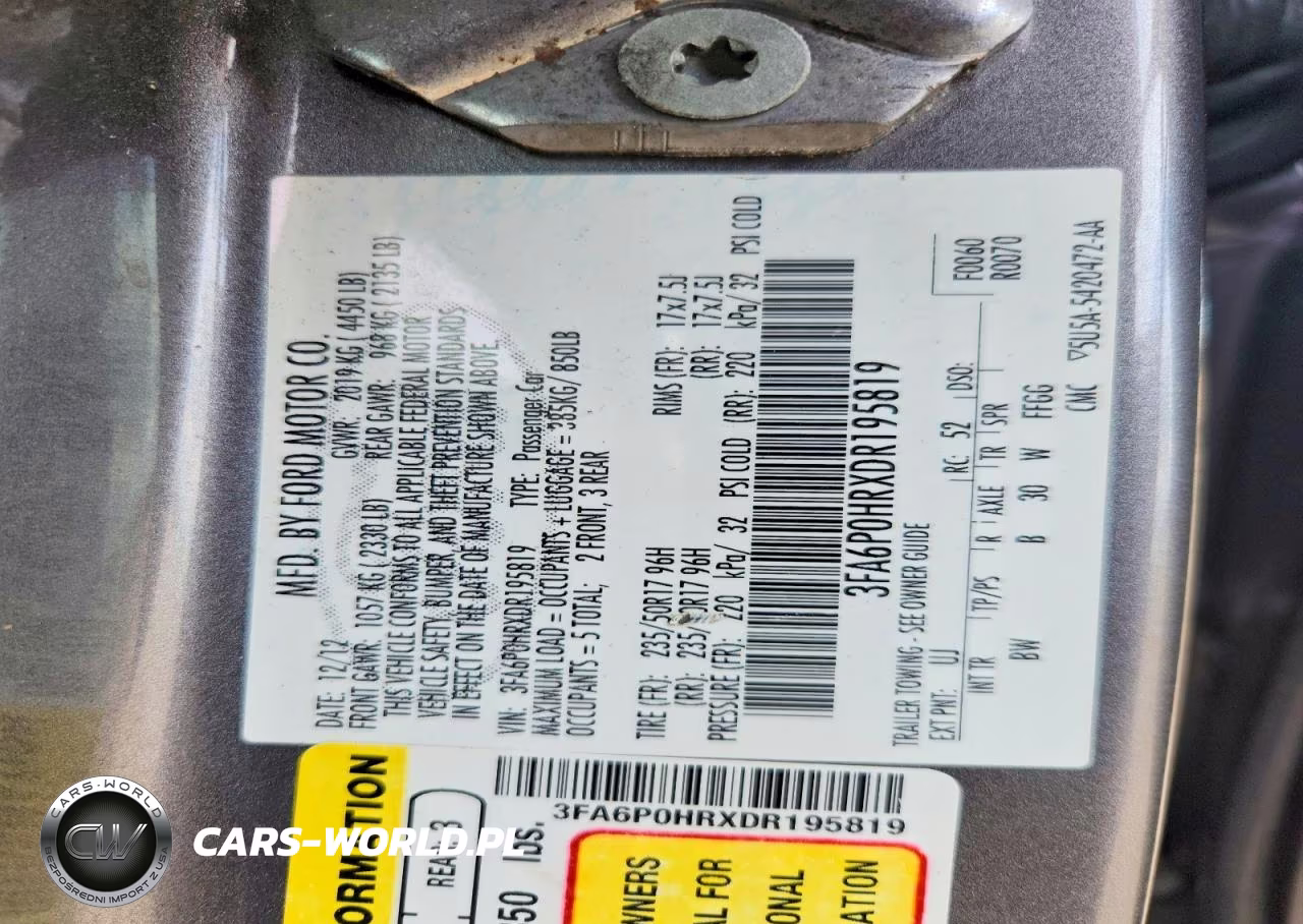 2013 Ford Fusion Se VIN:3FA6P0HRXDR195819 - 12