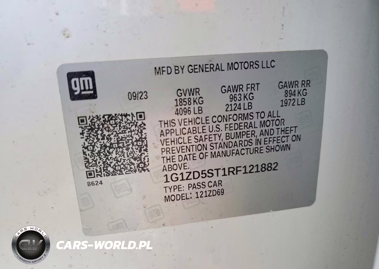 2024 Chevrolet Malibu Lt VIN:1G1ZD5ST1RF121882 - 12