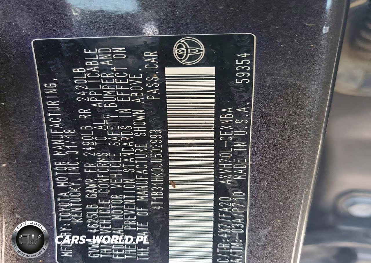2018 Toyota Camry Le VIN:4T1B31HK0JU502993 - 12