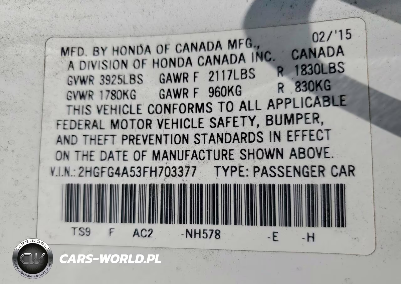2015 Honda Civic Si VIN:2HGFG4A53FH703377 - 13