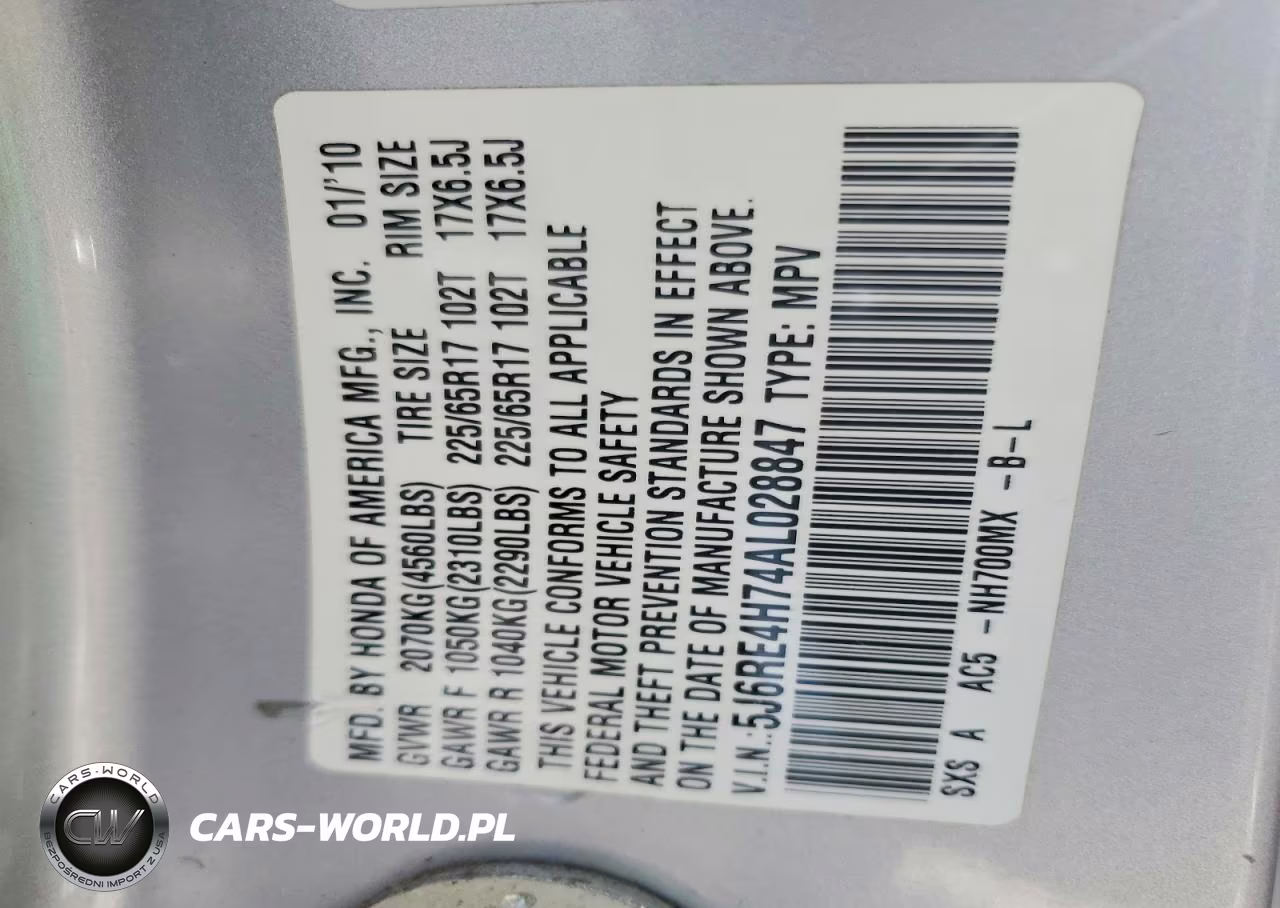2010 Honda Cr-V Exl VIN:5J6RE4H74AL028847 - 14