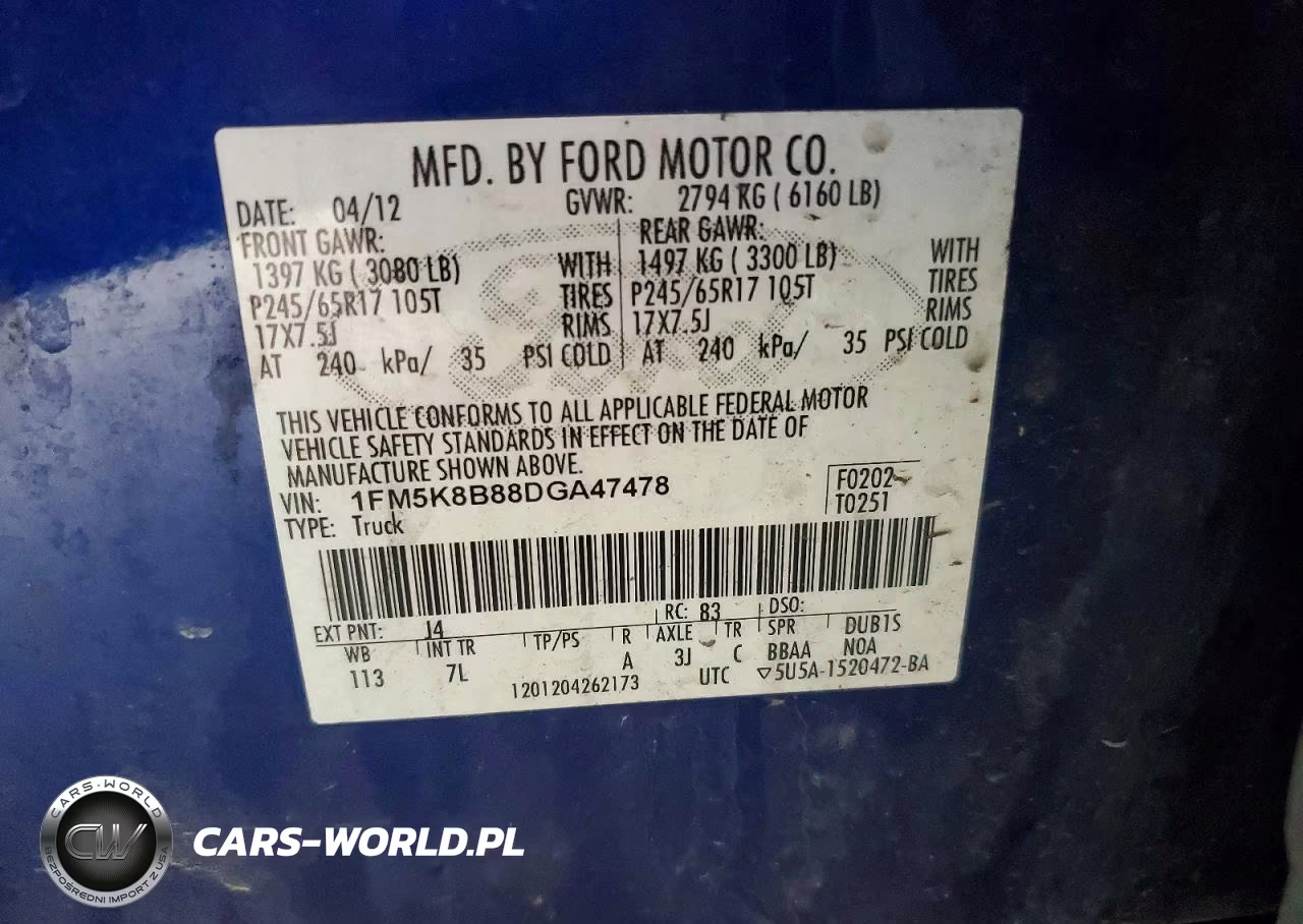 2013 Ford Explorer VIN:1FM5K8B88DGA47478 - 13