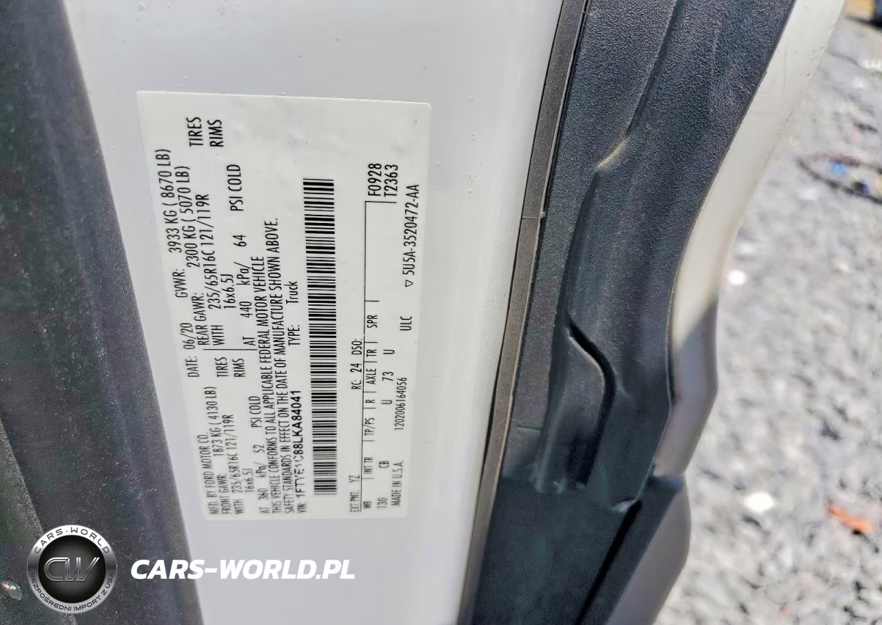 2020 Ford Transit T-150 VIN:1FTYE1C88LKA84041 - 13