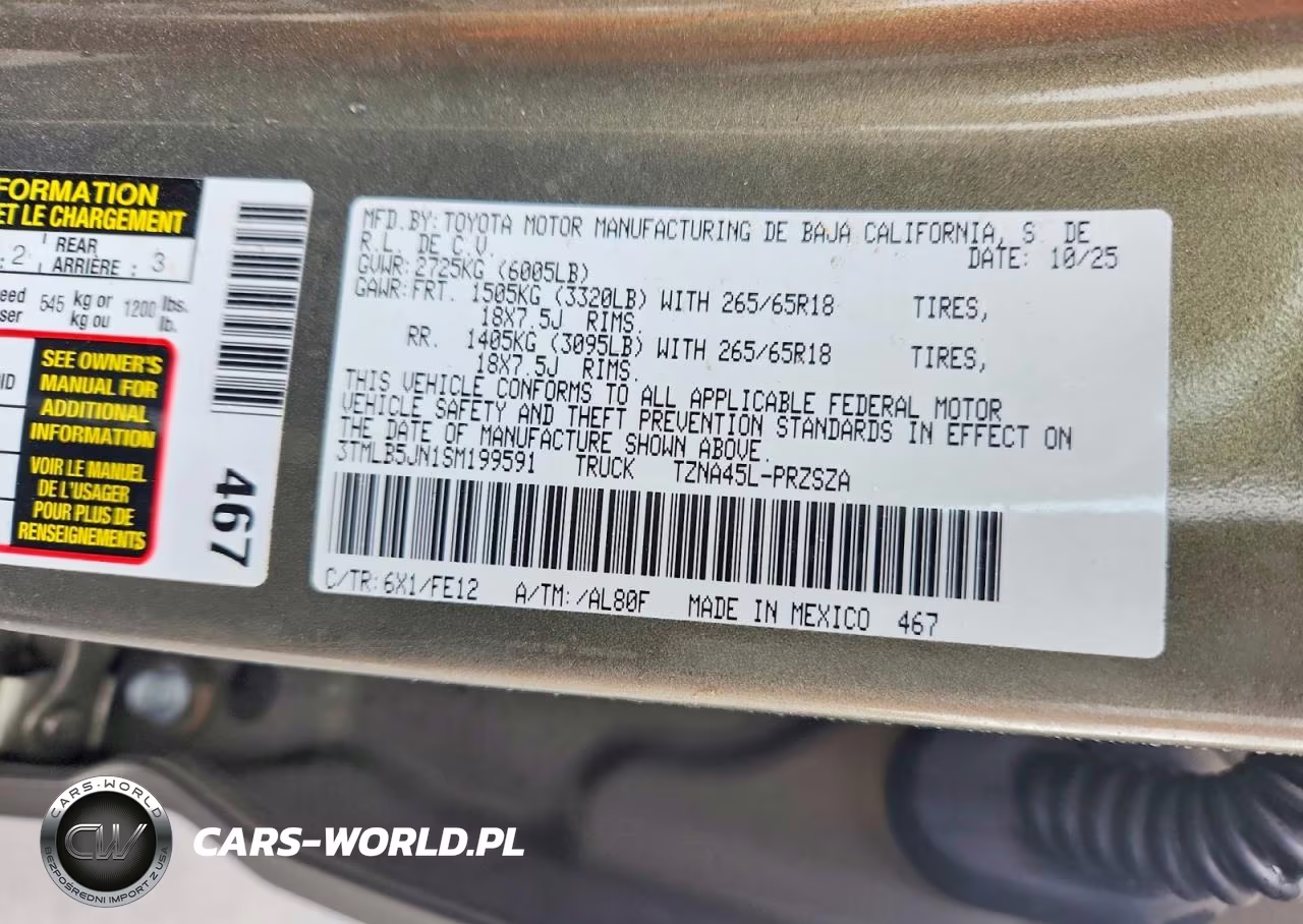 2025 Toyota Tacoma Trd Sport VIN:3TMLB5JN1SM199591 - 12