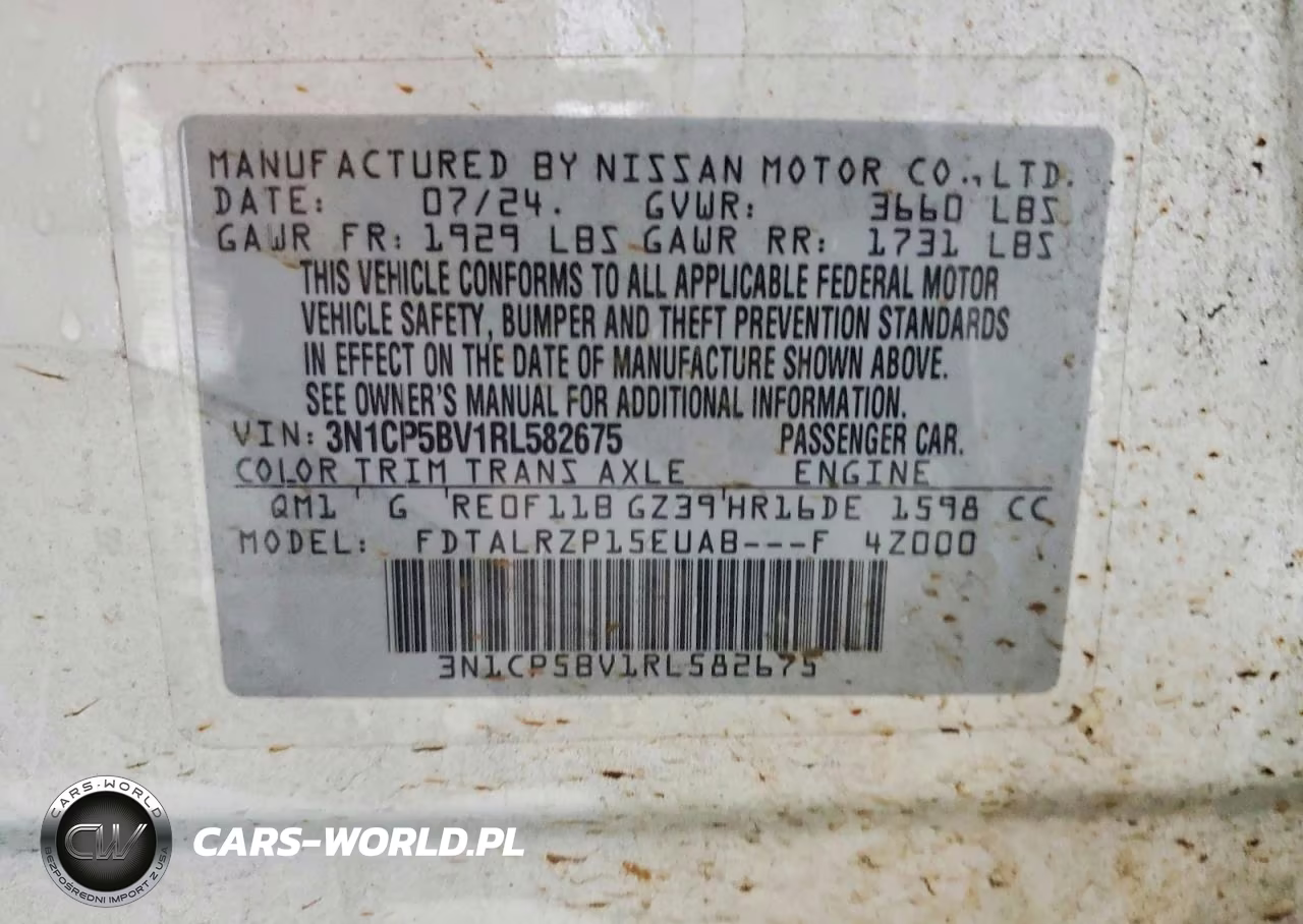 2024 Nissan Kicks S VIN:3N1CP5BV1RL582675 - 13