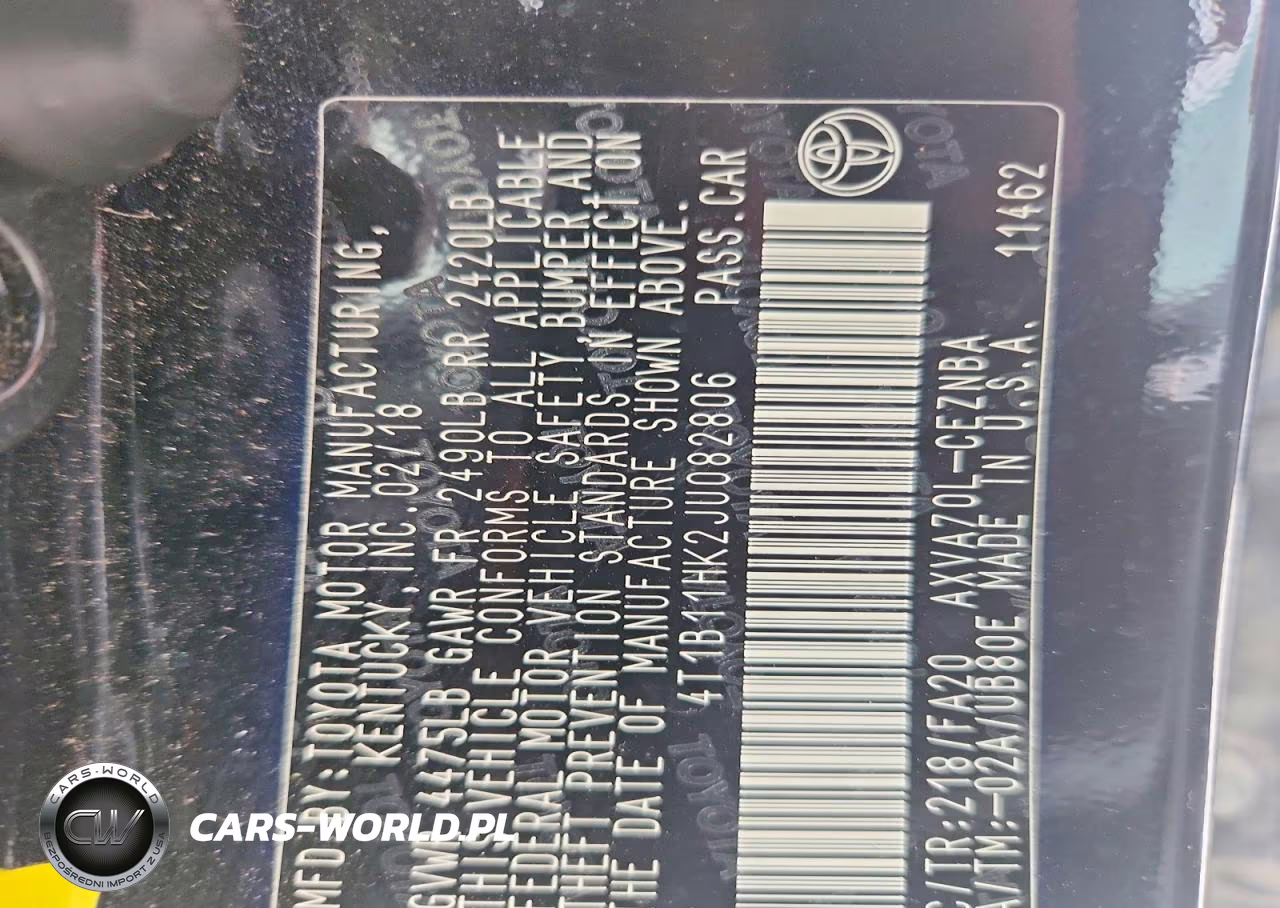 2018 Toyota Camry VIN:4T1B11HK2JU082806 - 12
