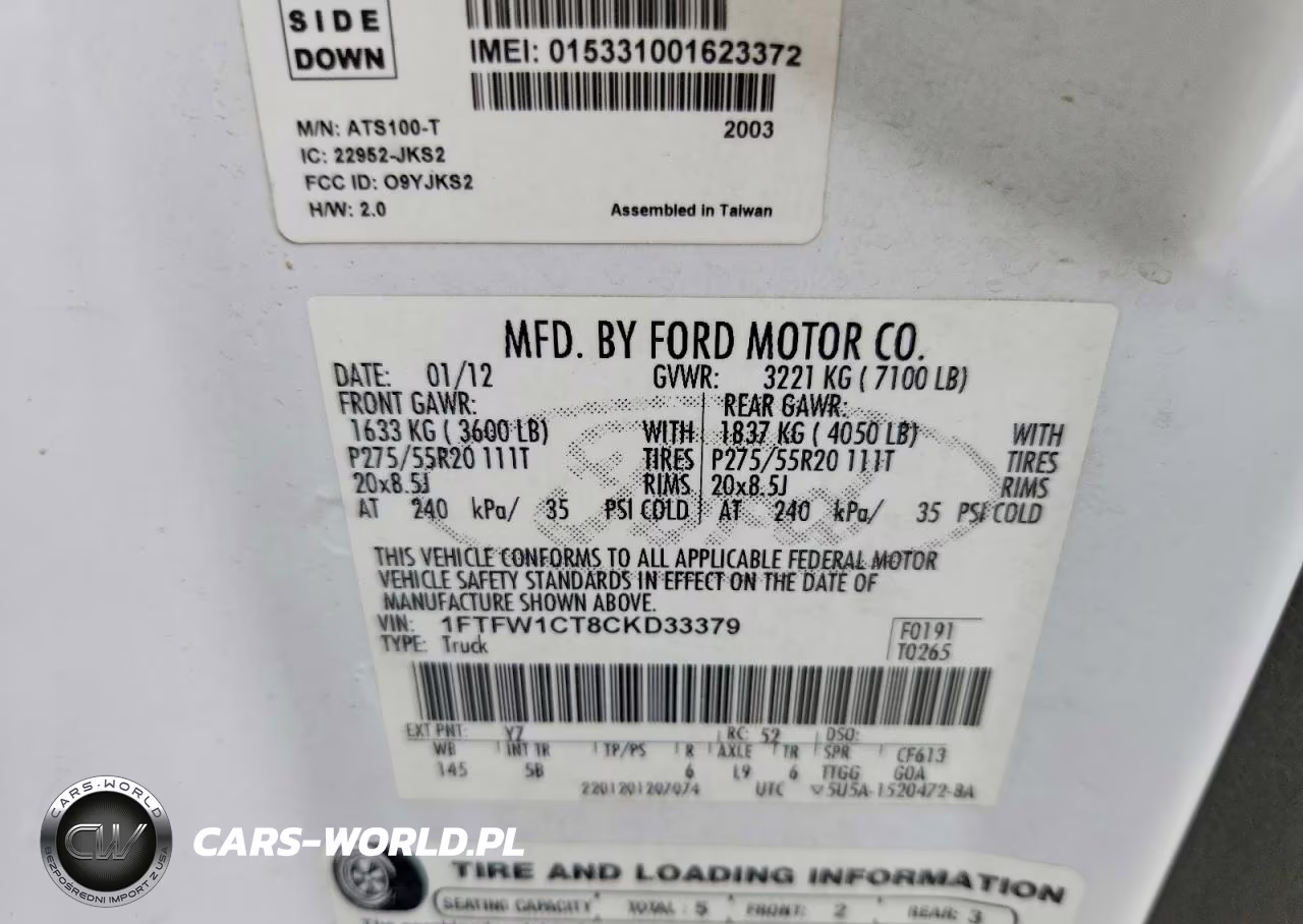 2012 Ford F150 Supercrew VIN:1FTFW1CT8CKD33379 - 12