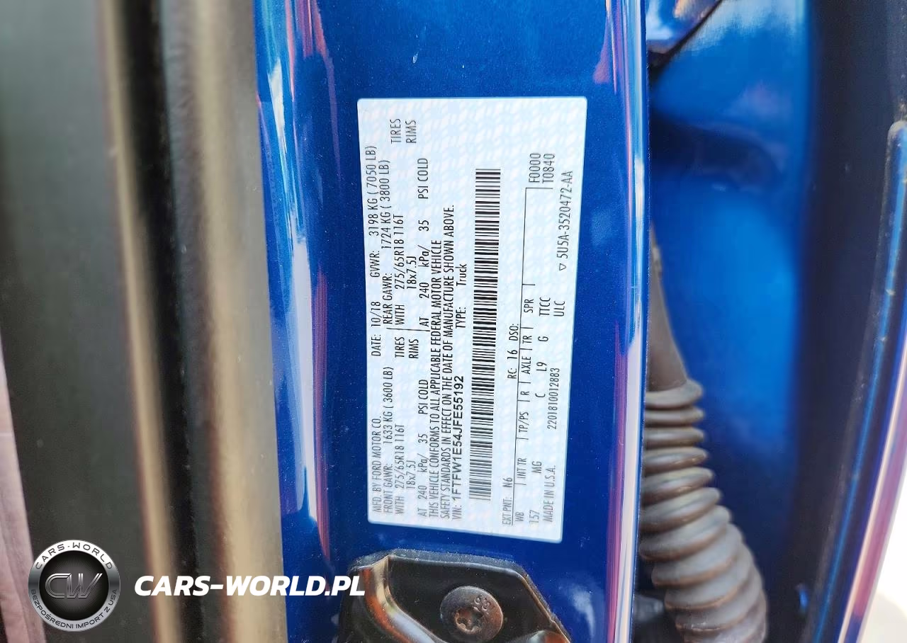 2018 Ford F150 Supercrew VIN:1FTFW1E54JFE55192 - 13