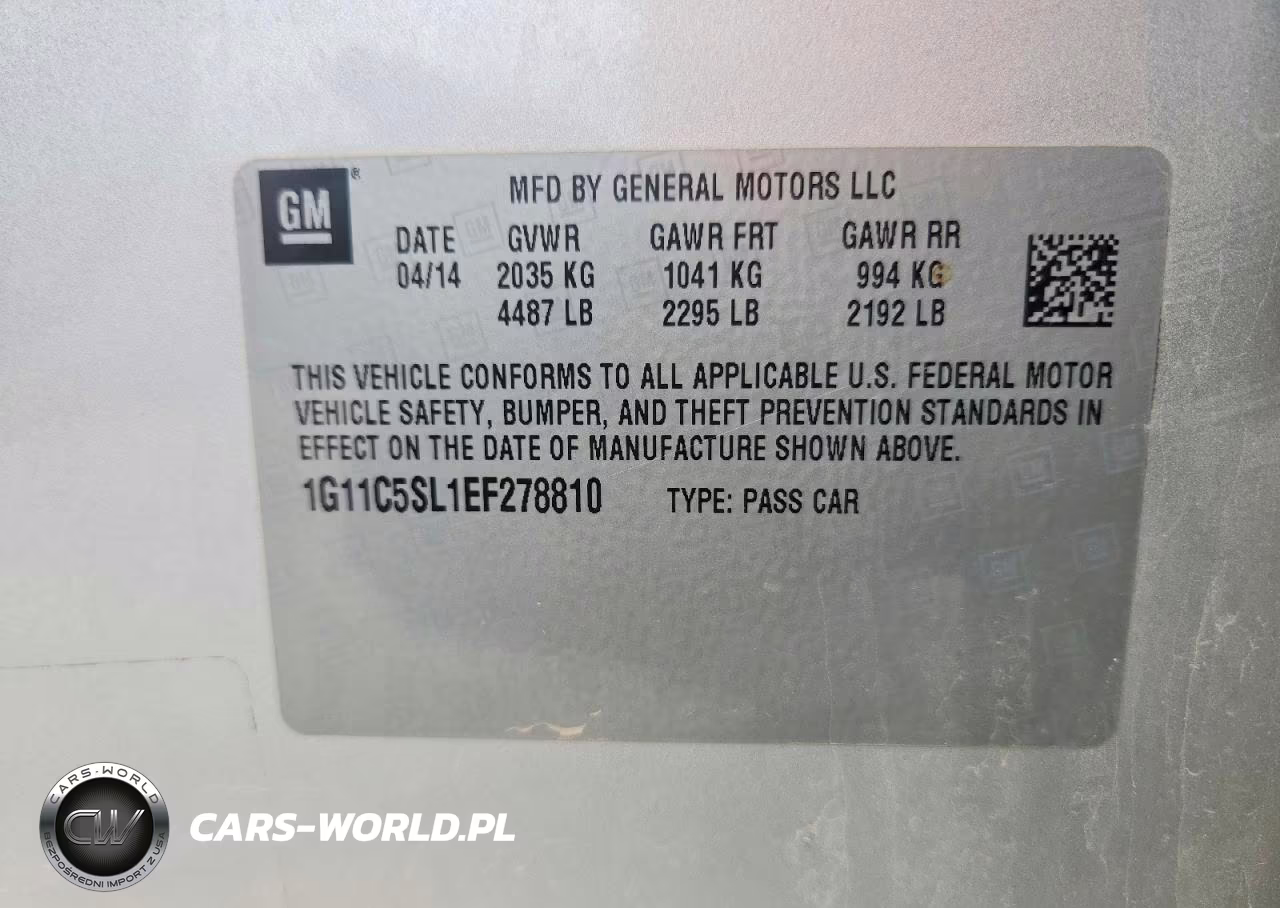 2014 Chevrolet Malibu 1Lt VIN:1G11C5SL1EF278810 - 12