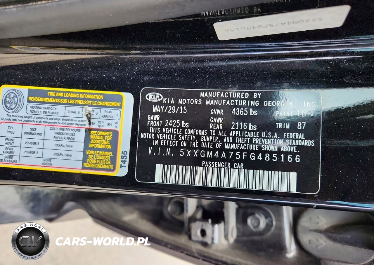 2015 Kia Optima Lx VIN:5XXGM4A75FG485166 - 12