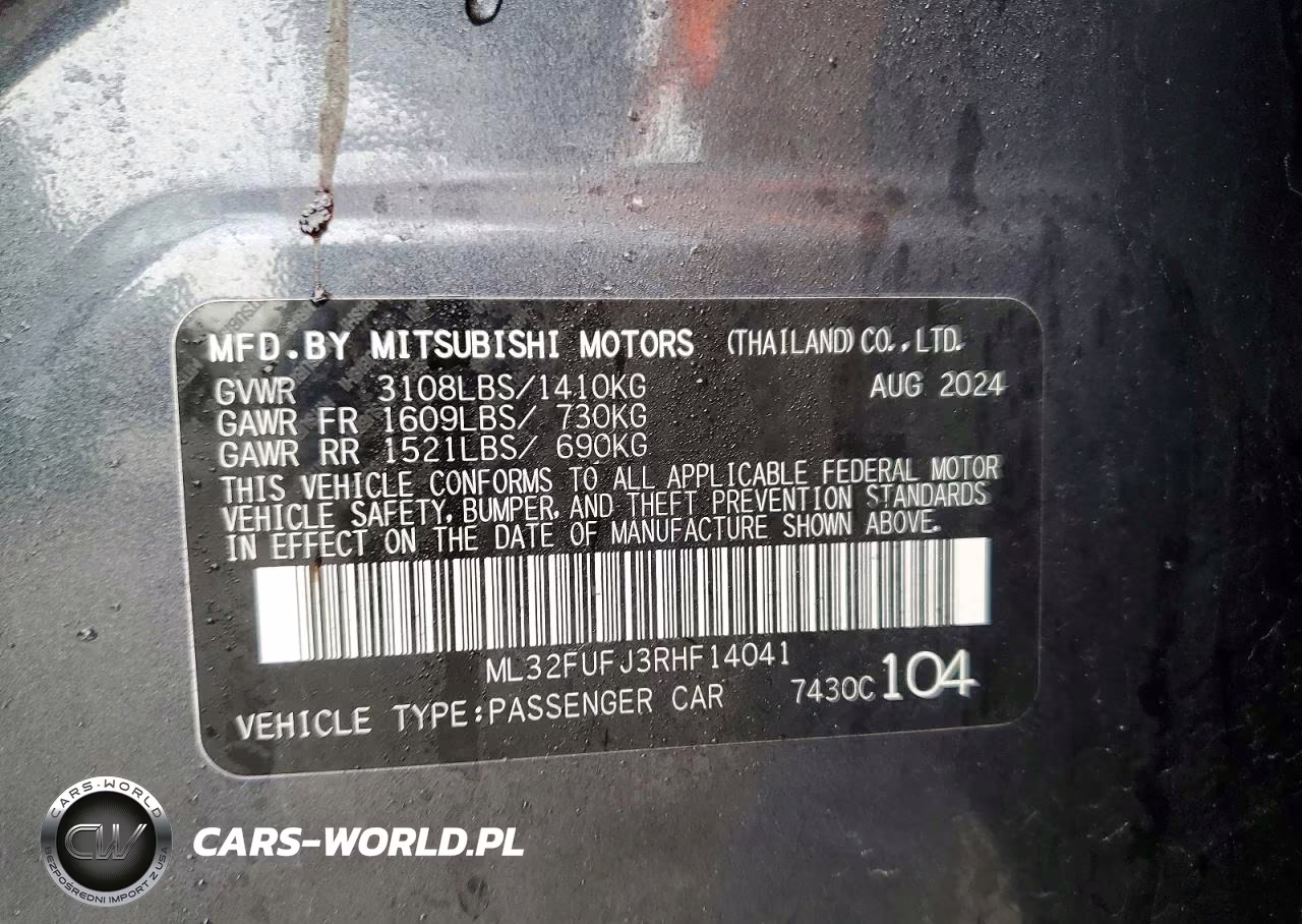 2024 Mitsubishi Mirage G4 Es VIN:ML32FUFJ3RHF14041 - 12