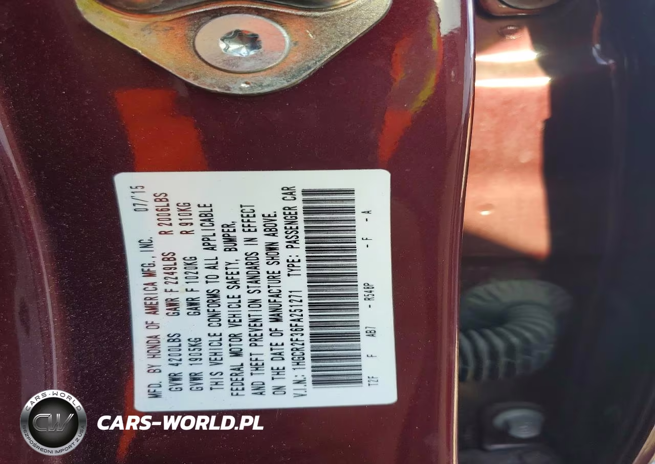 2015 Honda Accord Lx VIN:1HGCR2F36FA251271 - 12