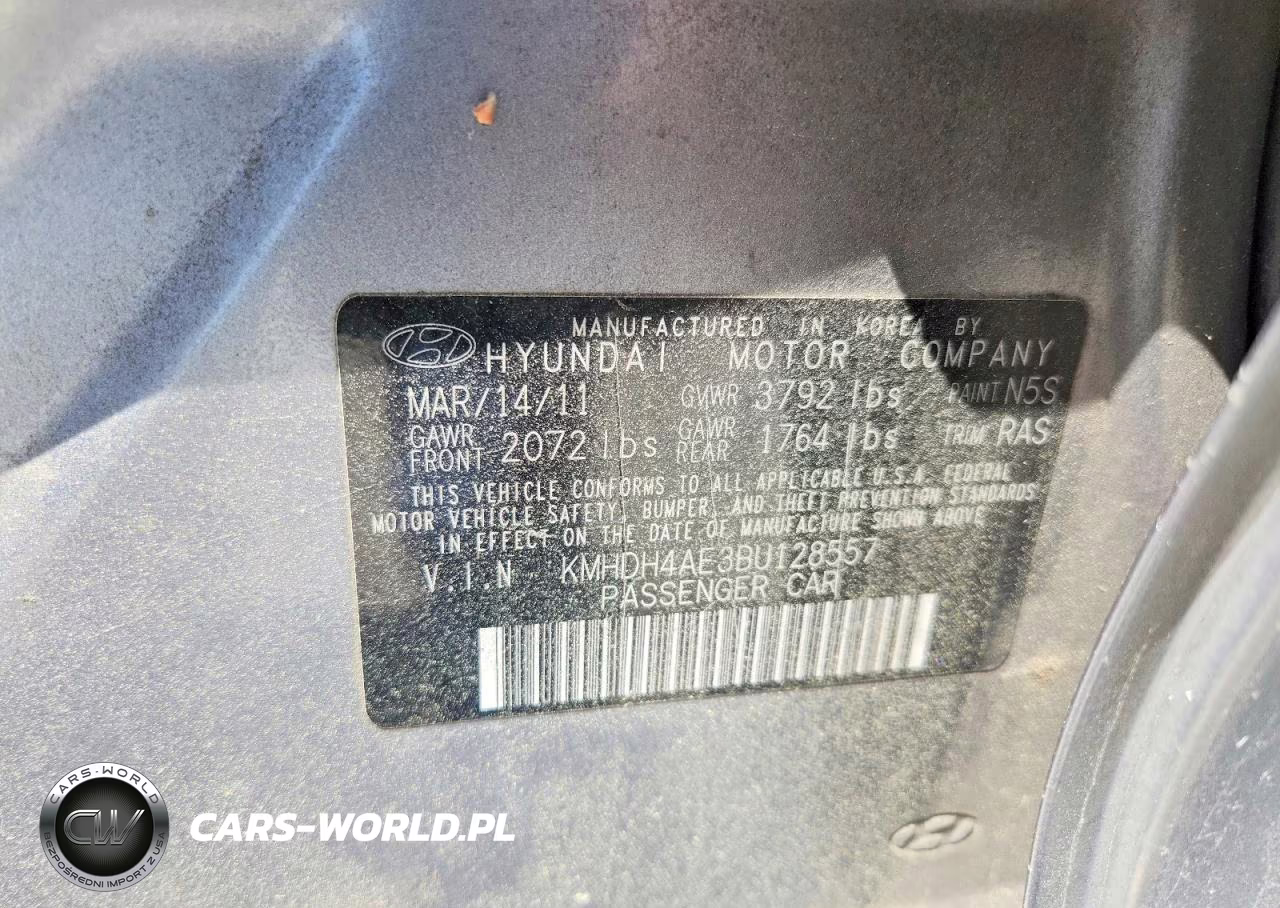 2011 Hyundai Elantra Gls VIN:KMHDH4AE3BU128557 - 12